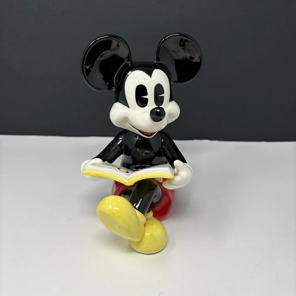 Vintage Disney Mickey Mouse Reading Book Ceramic Figurine Statue 7